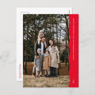 Schlichte, moderne, rote Weihnachtsnacht mit zwei  Feiertagspostkarte