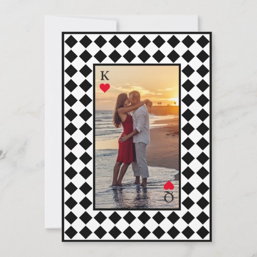 Schlichte, moderne Schwarz-weiße Hochzeit Einladung (Rückseite)