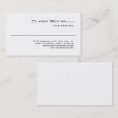 Schlichte, moderne Schwarz-weiße Visitenkarte (Vorne/Hinten)