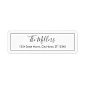 Schlichte, moderne und moderne Rücksendeadresse (Vorne)