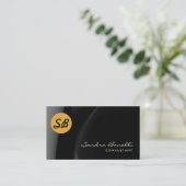 Schlichte Monogram Consultant-Visitenkarte Visitenkarte (Stehend Vorderseite)