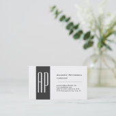 Schlichte Monogram-Visitenkarte für den weißen Str Visitenkarte (Stehend Vorderseite)