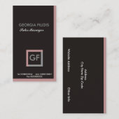 Schlichte Monogramm-Visitenkarten Visitenkarte (Vorne/Hinten)