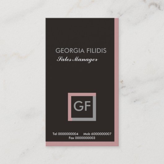 Schlichte Monogramm-Visitenkarten Visitenkarte (Vorderseite)