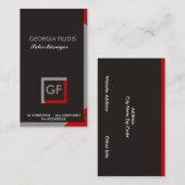 Schlichte Monogramm-Visitenkarten Visitenkarte (Vorne/Hinten)