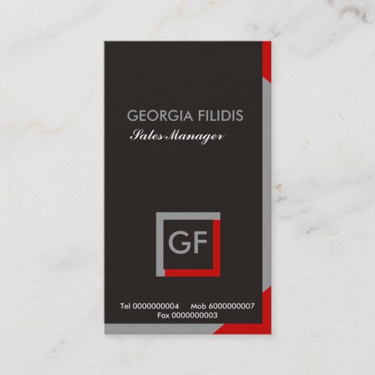 Schlichte Monogramm-Visitenkarten Visitenkarte (Vorderseite)