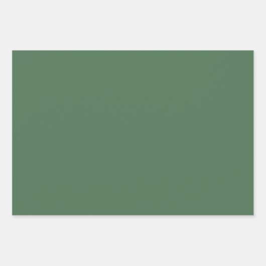Schlichte Moosgrün in fester Farbe Geschenkpapier Set (Vorderseite 2)