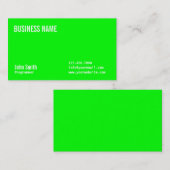 Schlichte Neon Green Programmkarte Visitenkarte (Vorne/Hinten)