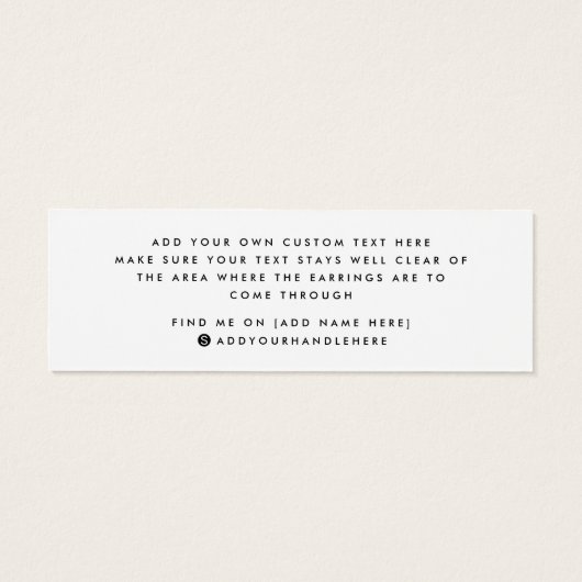 Schlichte Ohrring-Anzeigetafel für , benutzerdefin (Rückseite)