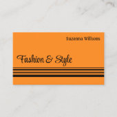 Schlichte orangefarbene Streifen mit Beruflichem F Visitenkarte (Vorderseite)