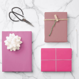 Schlichte Orchideen-Rose Rosa Farbtöne 3 Farbtöne Geschenkpapier Set