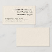 Schlichte orthopädische Chirurg-Geschäfts-Karte Visitenkarte (Vorne/Hinten)