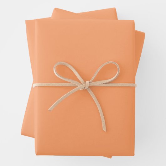 Schlichte Papayaorange in fester Farbe Geschenkpapier Set (Beispiel)