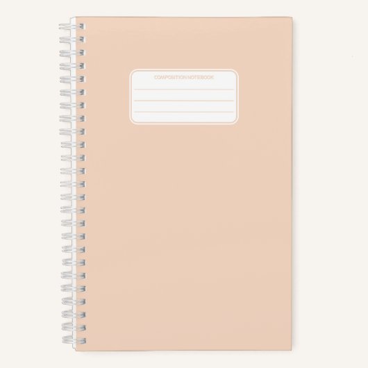 Schlichte Pastel Spiral-Komposition-Schule Noteboo Notizblock (Vorderseite)
