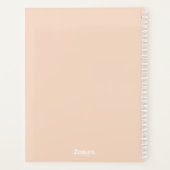 Schlichte Pastelfarbe Minimalistisch jährlich Planer (Rückseite)