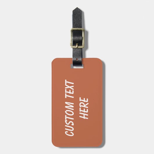 Schlichte Pastellfarbe Rost orange Gepäckanhänger (Vorderseite vertikal)