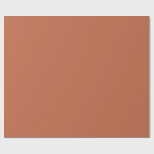 Schlichte Pastellfarbe Rost orange Geschenkpapier (Flach)