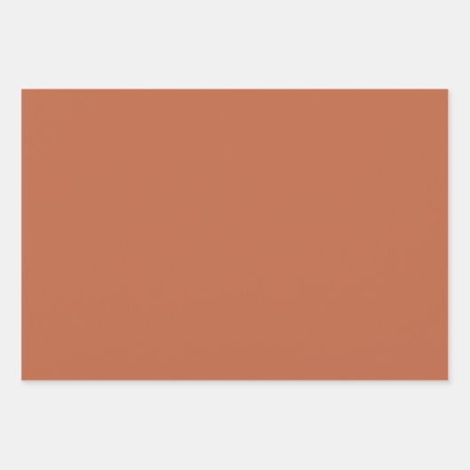 Schlichte Pastellfarbe Rost orange Geschenkpapier Set (Vorderseite)