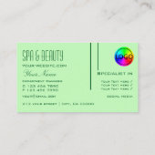 Schlichte Pastellgrün mit Logo Beruflich Moderne Visitenkarte (Rückseite)