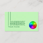 Schlichte Pastellgrün mit Logo Beruflich Moderne Visitenkarte (Vorderseite)