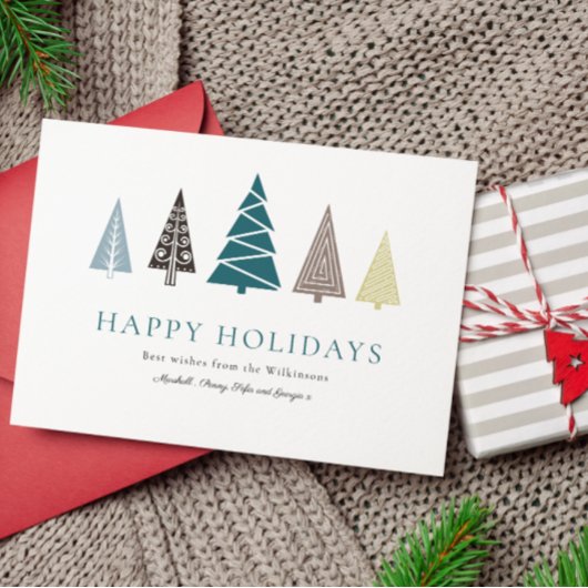 schlichte personalisierte Weihnachtsfeiertage im F Feiertagskarte