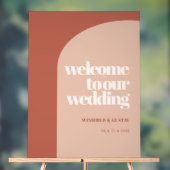 Schlichte, pfirsichfarbene Hochzeit Acrylschild (Neutral)