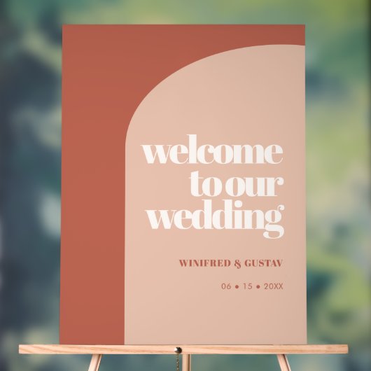 Schlichte, pfirsichfarbene Hochzeit Acrylschild (Neutral)