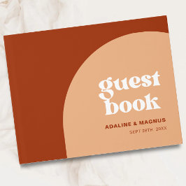 Schlichte, pfirsichfarbene Hochzeit Gästebuch
