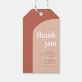 Schlichte, pfirsichfarbene Hochzeit Geschenkanhänger (Vorderseite)