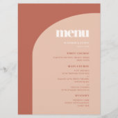 Schlichte, pfirsichfarbene Hochzeit Menükarte (Vorderseite)