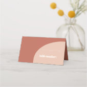 Schlichte, pfirsichfarbene Hochzeit Platzkarte (Vorderseite)