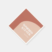 Schlichte, pfirsichfarbene Hochzeit Serviette (Ecke)