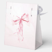 Schlichte Pink Watercolor Bow Baby Showbox Geschenkschachtel (Rückseite)