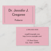 Schlichte PODIATRATISCHE GESCHÄFTSKARTE Visitenkarte (Vorne/Hinten)