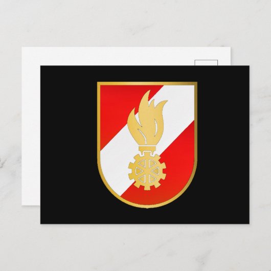 Schlichte Postkarte mit Feuerwehr Wappen Österreic (Vorne/Hinten)