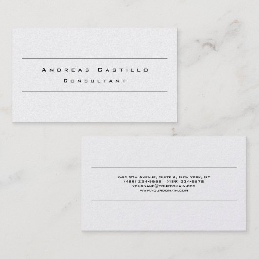 Schlichte Premium Pearl Minimal Beruflich Visitenkarte (Vorne/Hinten)