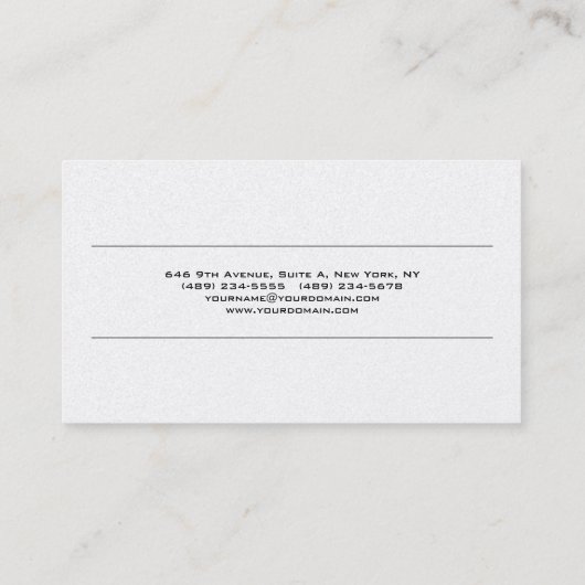 Schlichte Premium Pearl Minimal Beruflich Visitenkarte (Rückseite)