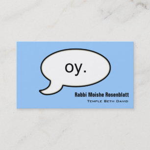 Schlichte Rabbiner "Oy" Wolken-berufliche Visitenkarte