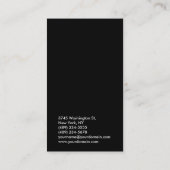 Schlichte Red Black Trendly Monogram Business Card Visitenkarte (Rückseite)