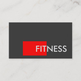 Schlichte Red Grau Fitness Trainer Business Card Visitenkarte