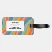 Schlichte Regenbogen-Streifen farbenfroh CUSTOM Gepäckanhänger (Rückseite horizontal)