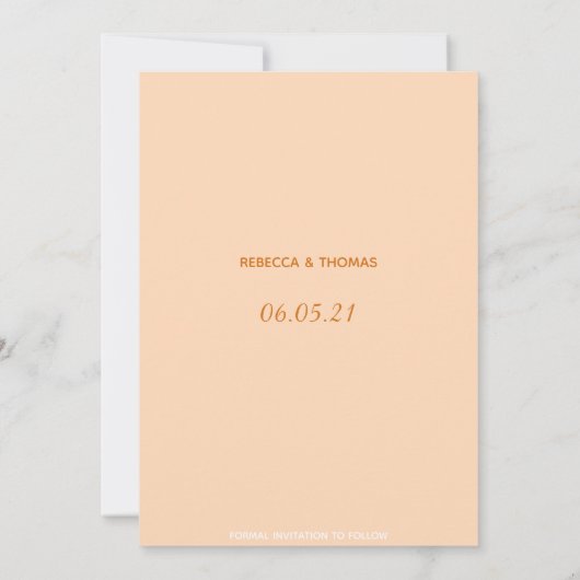 schlichte Retro ohne Foto Save the Date (Rückseite)