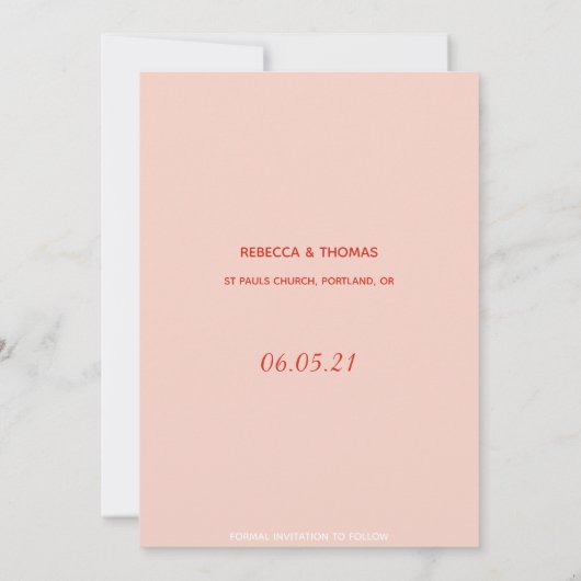 schlichte Retro ohne Foto Save the Date (Rückseite)