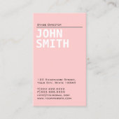 Schlichte rosa Bühne Director Business Card Visitenkarte (Vorderseite)