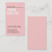 Schlichte rosa Chiropraktor-Geschäfts-Karte Visitenkarte (Vorne/Hinten)