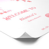 Schlichte, rosa Dusche Blume Babydusche Empfang Poster (Ecke)