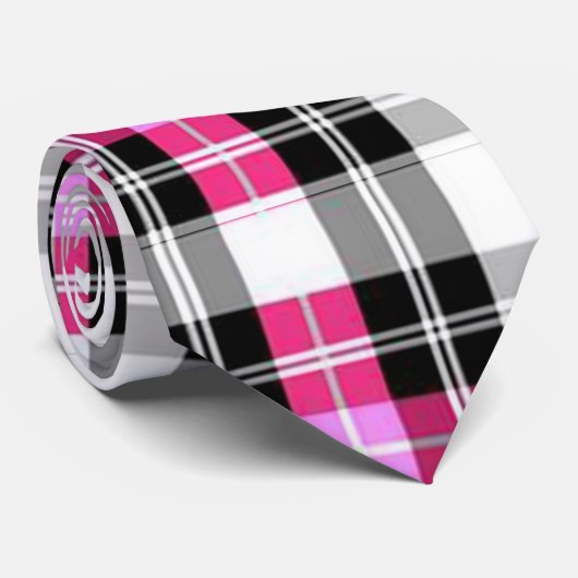 Schlichte rosa karierte Krawatte (Gerollt)