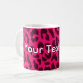 Schlichte rosa Leopard-Druck-Tasse Kaffeetasse (Vorderseite Links)