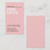 Schlichte rosa Screenwriter-Geschäfts-Karte Visitenkarte (Vorne/Hinten)