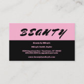 Schlichte, rosa und schwarzhaarartige Nägel Schönh Visitenkarte (Vorderseite)